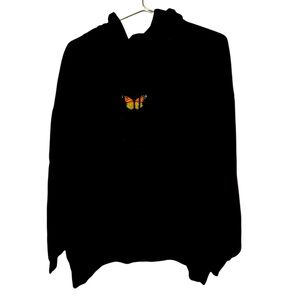 Brandy Melville High End Black Embroidered Butterfly Hoodie Women’s OS MINTY
